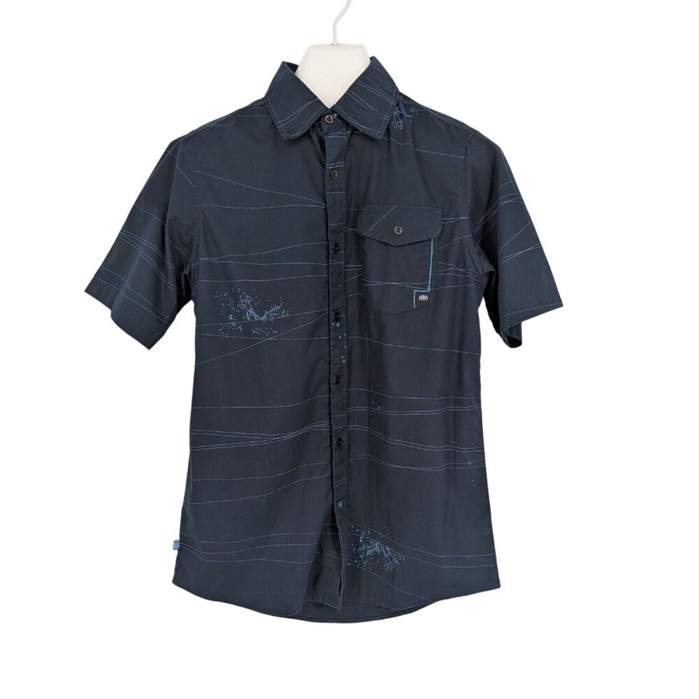 686 Performance Dry Button Up Shirt Geometric Streetwear Skater Casual Size M